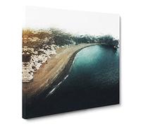 The Jurassic Coast Modern Canvas Wall Art Print Ready to Hang, Framed Picture for Living Room Bedroom Home Office Décor, 20x20 Inch (50x50 cm)