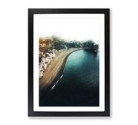 The Jurassic Coast Modern Framed Print | A4 Black Framed Wall Art | Ready to Hang | Modern Beach Picture | Living Room Bedroom Lounge Office