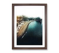 The Jurassic Coast Modern Framed Print | A4 Walnut Framed Wall Art | Ready to Hang | Modern Beach Picture | Living Room Bedroom Lounge Office