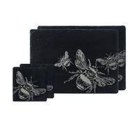 The Just Slate Company Bee Slate Coaster & Placemat Set