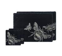 The Just Slate Company Bee Slate Coaster & Placemat Set