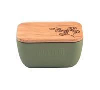 The Just Slate Company Flora Sage Green Butter Dish