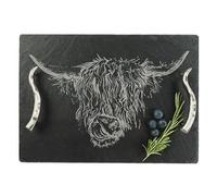 Selbrae House Just Slate Company Medium Highland Cow Slate Serving Tray