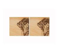 The Just Slate Company Set of 2 Labrador Oak Coasters