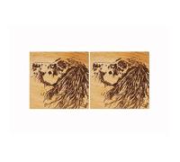 The Just Slate Company Set of 2 Spaniel Oak Coasters