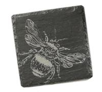 4 Slate Coasters - Bee Selbrae House Dark Grey One Size