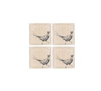 The Just Slate Company Set of 4 Pheasant Linen Coasters