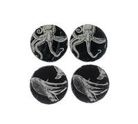 The Just Slate Company Set of 4 Slate Octopus & Whale Coasters Olive