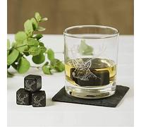 The Just Slate Company Set of 6 Stag Engraved Whisky Stones JS/WS/S