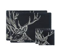 The Just Slate Company Stag Slate Coaster & Placemat Set