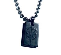 The Kabbalah Centre Nano Zohar Protection Necklace, Black Silicon Pendant with Tree of Life Design, 26-inch Stainless Steel Chain