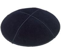 The Kabbalah Centre Suede Leather Fabric Kippot Four Panel Kippah Yarmulkah Single or Bulk Yarmulke, Black, M-L