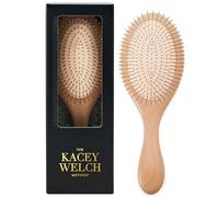 The Kacey Welch Method Hair Brush, Metal-Tipped Bristles, Wooden Handle, 9.25 Inch Length