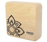 The Kandu Clever Shaker is the first ever shaker drum with two distinctive one side sounds: one side like a clave, the other more like a bongo (Natural Black logo)