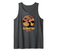 The Karate Kid Miyagi-Do Sunset Logo Vintage Logo Tank Top, Men, Dark Heather Grey, Medium