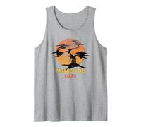 The Karate Kid Miyagi-Do Sunset Logo Vintage Logo Tank Top, Men, Heather Grey, Medium