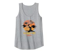 The Karate Kid Miyagi-Do Sunset Logo Vintage Logo Tank Top, Women, Heather Grey, Medium