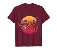The Karate Kid Sun Gradient Retro Vintage Boys Girls Novelty T-Shirt, Men, Burgundy, X-Large