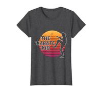 The Karate Kid Sun Gradient Retro Vintage Boys Girls Novelty T-Shirt, Women, Dark Heather Grey, Large