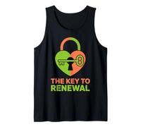 The Key to Renewal Heart Lock & Key Design Tank Top