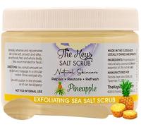 The Keys Salt Scrub -Sea Salt Scrub - Exfoliating Body Scrub with Wooden Spoon - Moisturizing Exfoliator for Hands, Foot, Bath, (12 Ounce (Pack of 1), Pineapple)