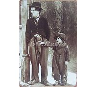 The Kid (1921) : Charlie Chaplin, Metal Tin Sign, Wall Decorative Sign, Size 8" X 12"