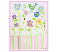 The Kids Room Green Bird on Flower Rectangle Wall Plaque