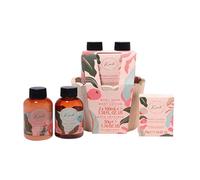 The Kind Edit Co. Kind Pamper Wooden Pot - 2x100ml Body Wash and Body Lotion, 50g Bath Crystals