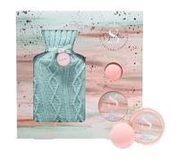 The Kind Edit Co. Signature Hot Water Bottle Gift Set - Body Butter & Relaxing Bath Bomb with Jasmine, Bergamot, Rhubarb & Sandalwood Scents - Self-Care Gift
