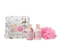 The Kind Edit Co. Spa Botanique Mini Shower Gift Set 100ml Body Wash + 100ml Body Lotion + Shower Flower + Bag