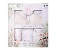 The Kind Edit Co. Spa Botanique Slipper Set - 110ml Body Lotion, 100g Bath Crystals, Pair of Slippers