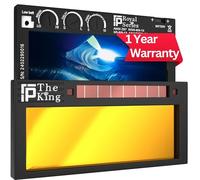 The King 1.0 | Shade 5-13 Adjustable Gold Auto Darkening Welding Lens | 2" x 4 1/4" x 0.33" | Adjusts From Shades 5-13 (9 Lenses In 1) | Gold Front - Deep Blue Weld View | Ridge Products Royal Series