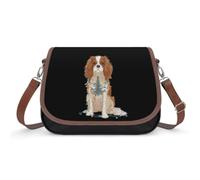 The King Charles Spaniel Dog Leather Crossbody Bags for Women
