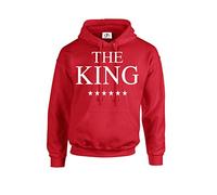 The King His Queen Starts Crown Couples Valentines Matching Fancy Dress Costume Mr Mrs Hubby Wifey Love 01 Lover Unisex Fit Hoodie Hooded Sweatshirt Jumber Top Red