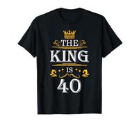 The King Is 40 Funny 40th Birthday Party Drink Beer B-Day T-Shirt