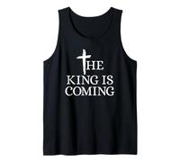 The King is Coming Christianity Bible Verse Christian Cross Tank Top