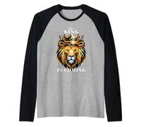 The King is Coming Jesus Lord of Lords Christian Raglan Baseball Tee