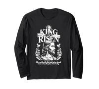 The King is Risen Retro Christian Streetwear Long Sleeve T-Shirt
