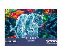 The King of Forests1000 Puzzles for Adults Challenging Beautiful Decoration Puzzle Impossible Hard Difficult Challenging Cool Tiger Brainteasing Adults Jigsaw Puzzle 38x26cm/1000pcs