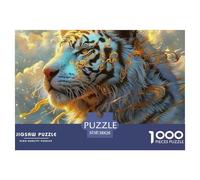 The King of Forests1000 Puzzles for Adults Challenging Beautiful Decoration Puzzle Impossible Hard Difficult Challenging Cool Tiger Brainteasing Adults Jigsaw Puzzle 38x26cm/1000pcs Educational Games