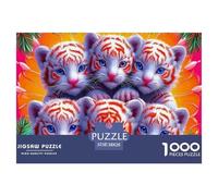The King of Forests1000 Puzzles for Adults Challenging Beautiful Decoration Puzzle Impossible Hard Difficult Challenging Cool Tiger Brainteasing Adults Jigsaw Puzzle 38x26cm/1000pcs