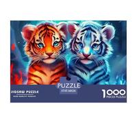 The King of Forests1000 Puzzles for Adults Jigsaw Puzzles Beautiful Decoration Puzzle Fun Challenging Cool Tiger Brainteasing Adults Jigsaw Puzzle 38x26cm/1000pcs
