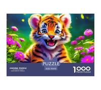 The King of Forests1000 Puzzles for Adults Jigsaw Puzzles Beautiful Decoration Puzzle Impossible Hard Difficult Challenging Cool Tiger Brainteasing Adults Jigsaw Puzzle 70x50cm/1000pcs