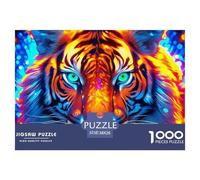 The King of Forests1000 Puzzles for Adults Jigsaw Puzzles Beautiful Decoration Puzzle Impossible Hard Difficult Challenging Cool Tiger Brainteasing Adults Jigsaw Puzzle 38x26cm/1000pcs