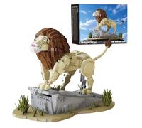 The King of Lion Building Set for Adults, 1361 Pieces African Lion Building Bricks Kit with Grassland Cliff Base, Collectible Movable Animals Display Model, Creative Gift for Teens
