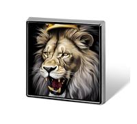 The King of Lion Custom Lapel Pins Square Brooch Tie Suit Dress Accessories for Men Women Wedding Birthday