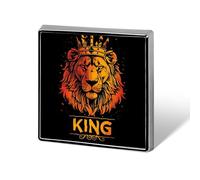The King of Lion Custom Lapel Pins Square Brooch Tie Suit Dress Accessories for Men Women Wedding Birthday