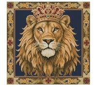The King of Prairie, Lion Counted Cross Stitch kit, 100% Cotton, 200x200 Stitch,36x36cm Big Counted Cross Stitch kit