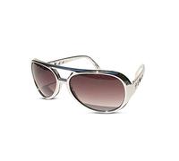 The King of Rock and Roll Elvis Presley Large Las Vegas Costume Sunglasses (Silver, Brown)