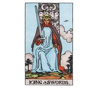 The King of Swords: 156 College Ruled Lined Pages (78 leaves), 5x8 Notebook, Journal, Diary, Planner featuring image of The King of Swords Tarot card